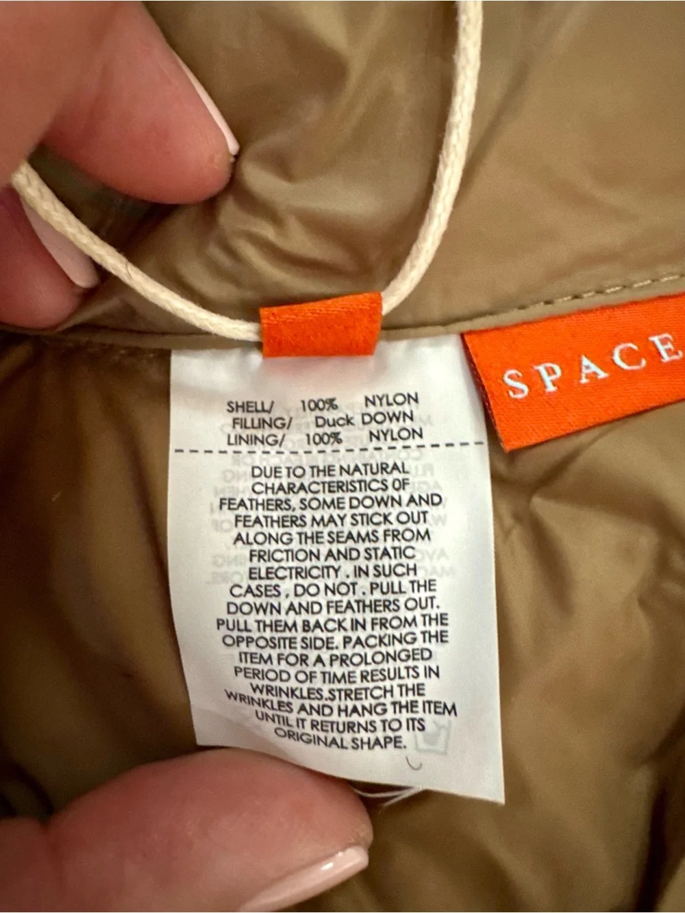 NWT Space‎ Lion Dog Puffer Vest – Small Khaki Duck Down Winter Coat